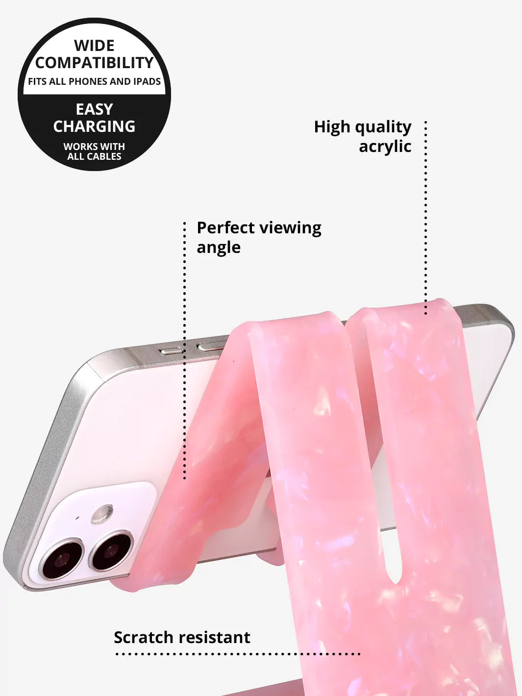 Rose Quartz Phone and Tablet Stand