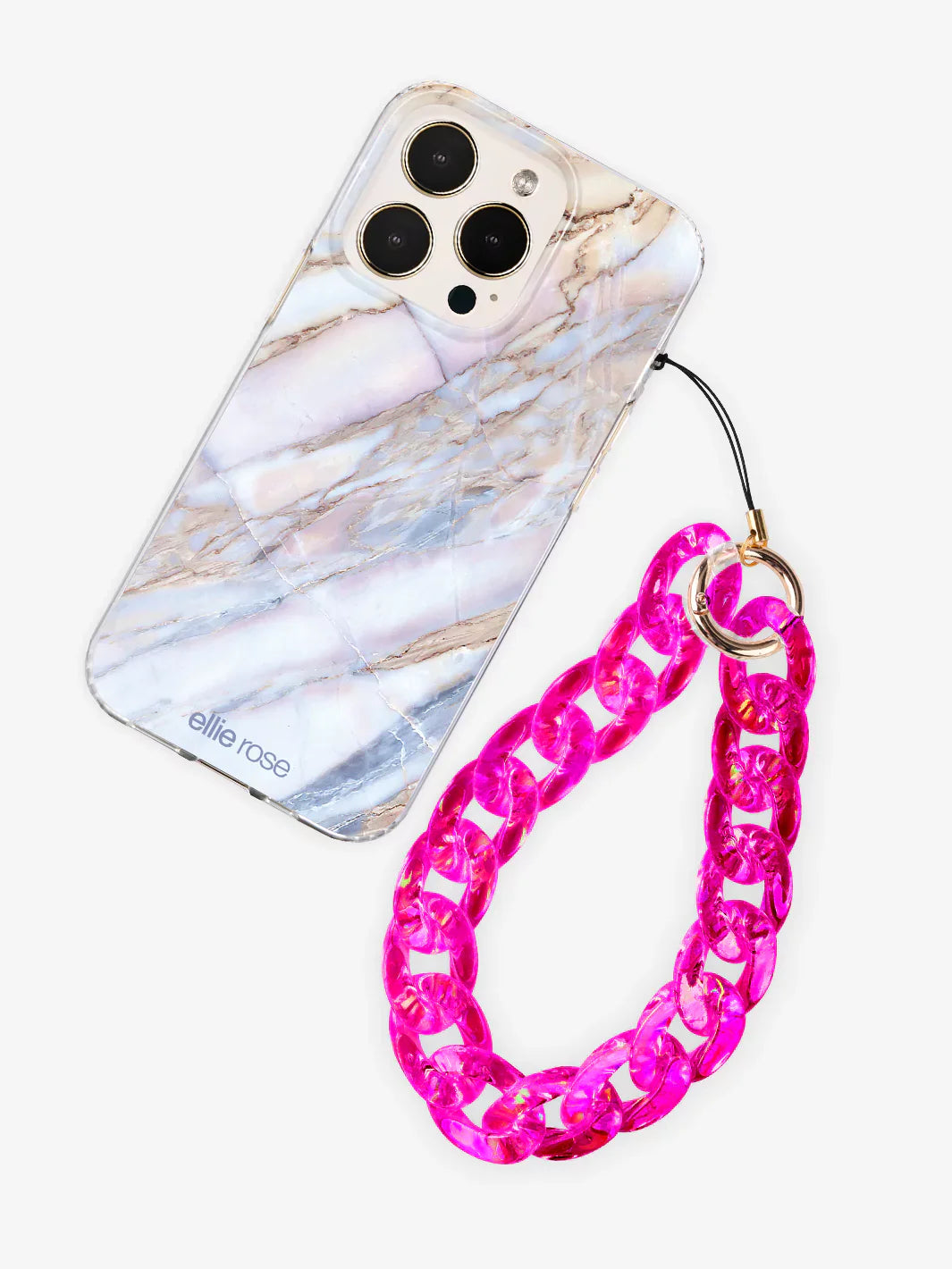 Hot Pink Holographic Phone Wristlet Charm