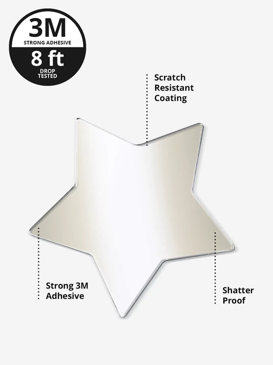 Stick-On Mirror Phone Decal - Star