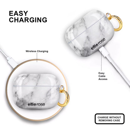 White Marble Airpods Pro Case