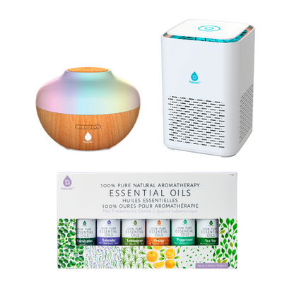 Pursonic Ultimate Wellness Bundle: Air Purifier, Diffuser & Essential Oils Set