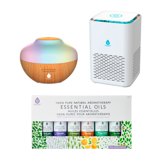 Pursonic Ultimate Wellness Bundle: Air Purifier, Diffuser & Essential Oils Set