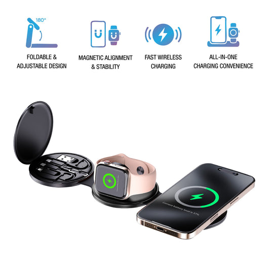 Complete Wireless Charging & Comfort Bundle – Sip & Charge 2-in-1 Mug Warmer + 5-in-1 Folding Charging Station